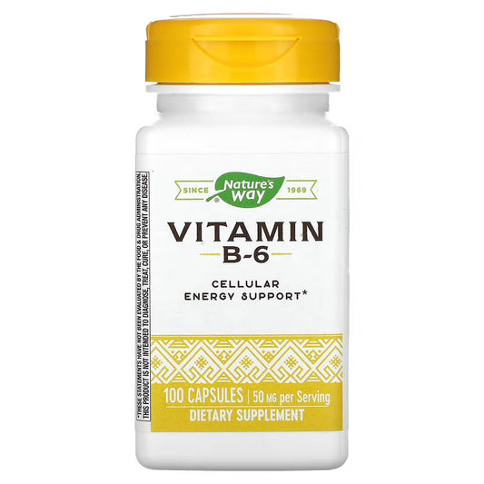 Vitamin B-6, 50 mg, 100 Capsules